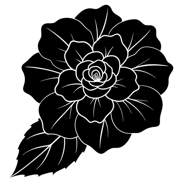 Ilustración vectorial de la silueta de la flor de la begonia