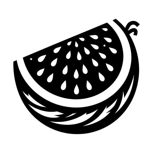 Ilustración vectorial de la silueta de las frutas de la sandía