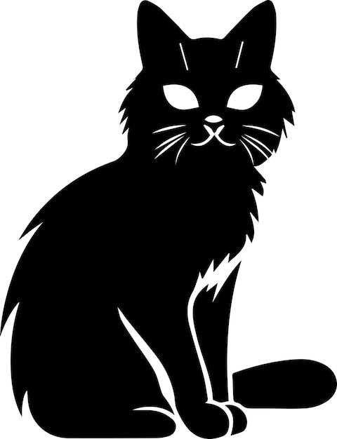 Vector ilustración vectorial de la silueta de un gato 4