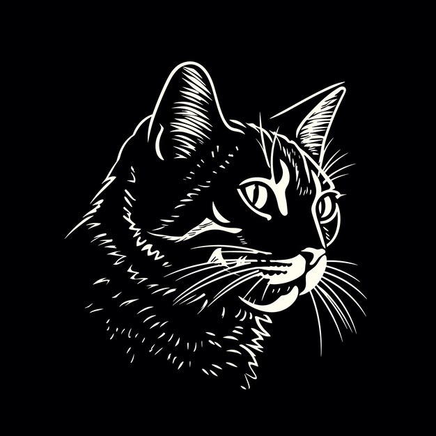 Vector ilustración vectorial de la silueta de un gato