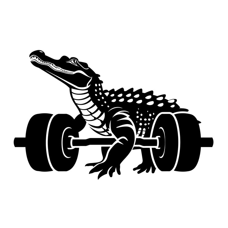 Vector ilustración vectorial de la silueta del gimnasio del cocodrilo