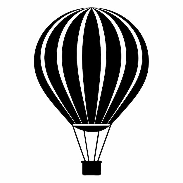 Ilustración vectorial de silueta de globo de aire caliente aislada sobre un fondo blanco
