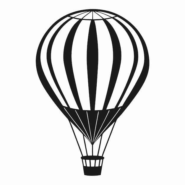 Ilustración vectorial de la silueta de un globo de aire caliente