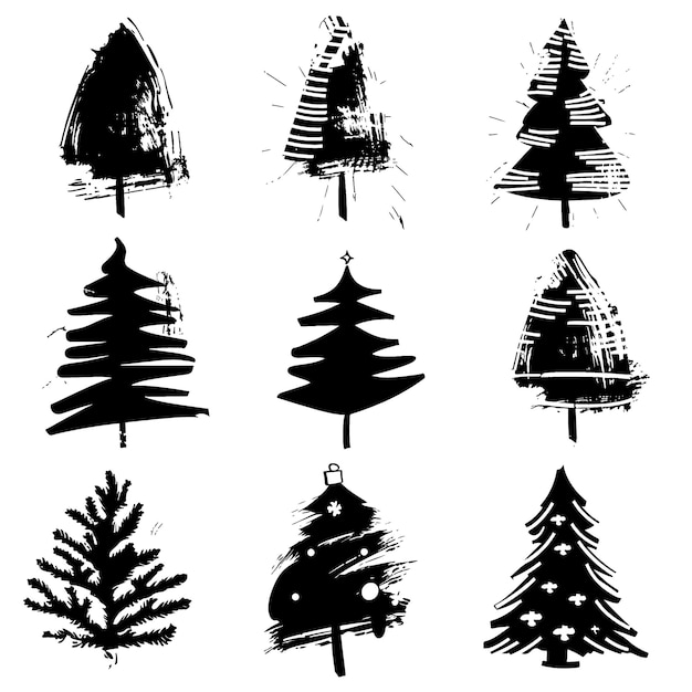 Ilustración vectorial de la silueta grunge de los pinos