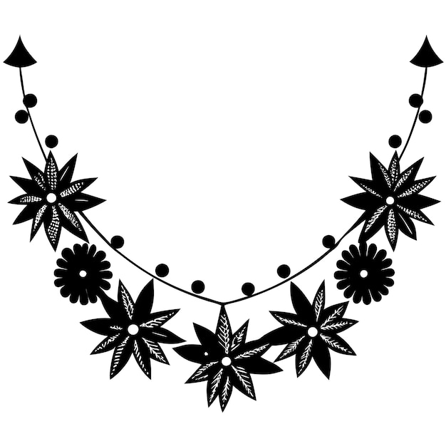 Ilustración vectorial de la silueta de la guirlanda de Navidad