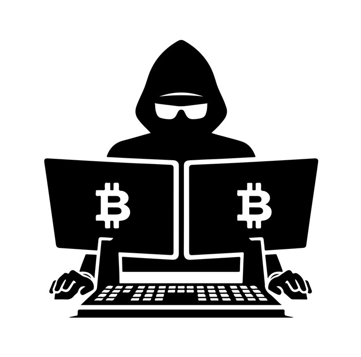 Vector ilustración vectorial de la silueta de un hacker