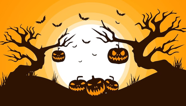 Ilustración vectorial de la silueta de Halloween