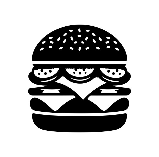 Ilustración vectorial de la silueta de la hamburguesa