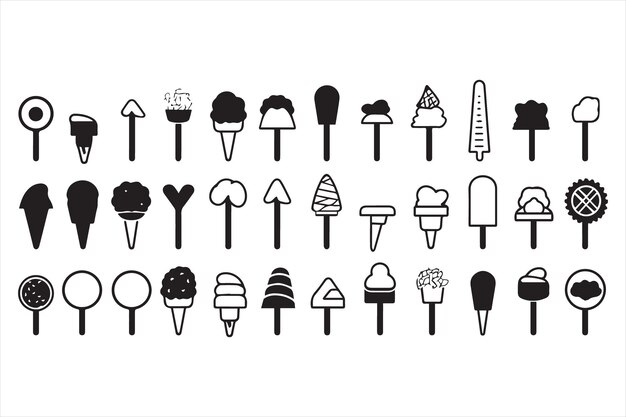 Ilustración vectorial de la silueta del helado