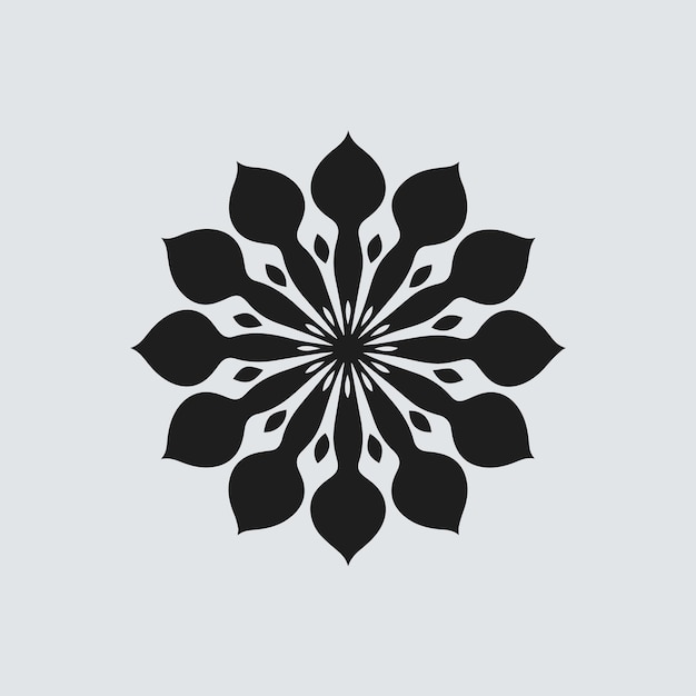 Ilustración vectorial de la silueta de una hermosa flor