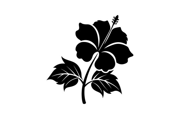 Ilustración vectorial de la silueta del hibisco La silueta del Hibisco La silhueta de la flor del hibisco
