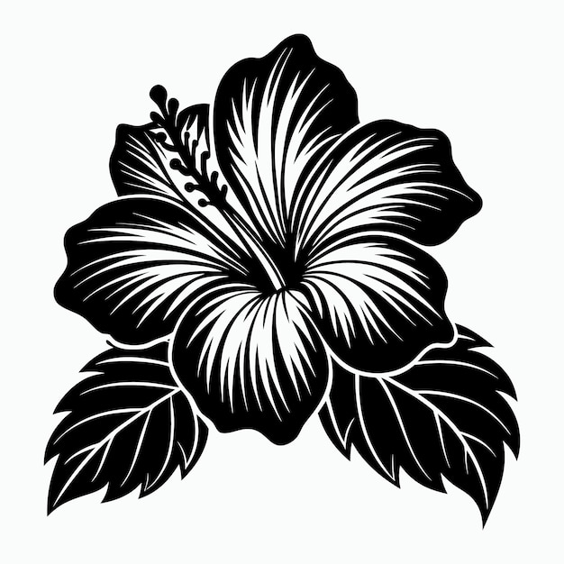 Ilustración vectorial de la silueta del hibisco