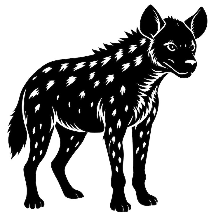 Vector ilustración vectorial de la silueta de la hiena