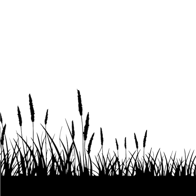 Ilustración vectorial de la silueta de la hierba El icono y el letrero de la silhueta de la herba