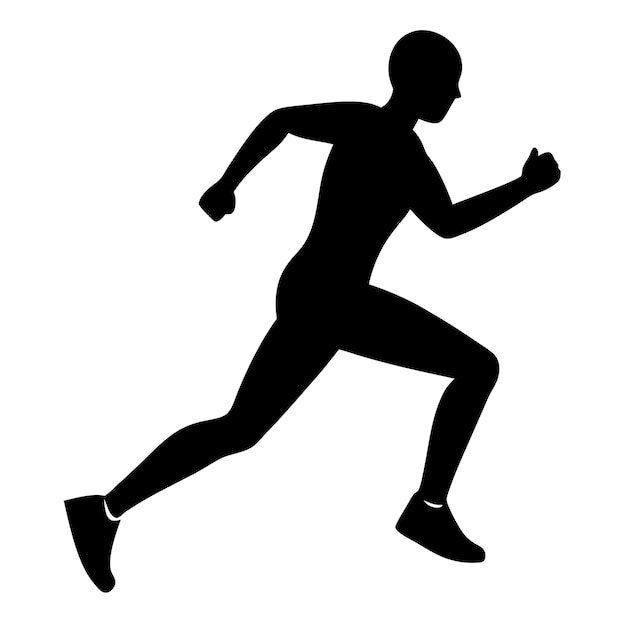 Ilustración vectorial de la silueta del hombre que corre