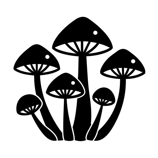 Ilustración vectorial de la silueta de un hongo