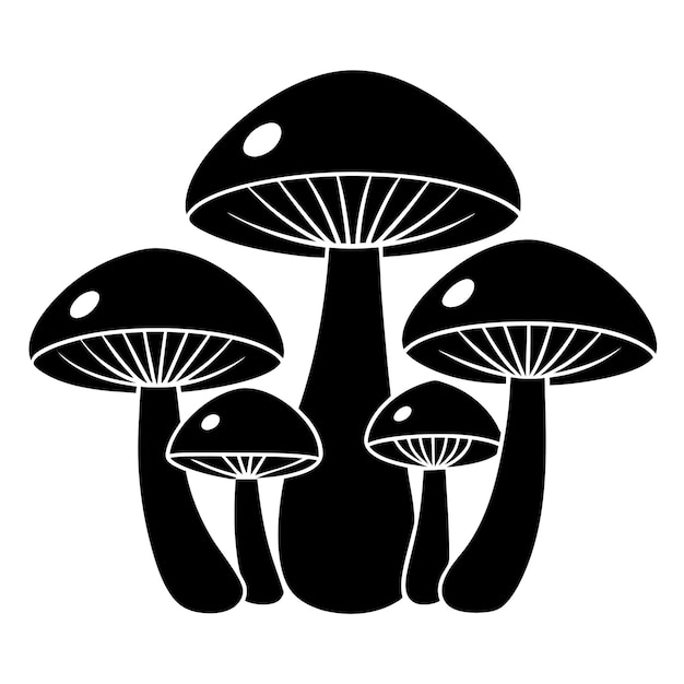 Ilustración vectorial de la silueta de un hongo