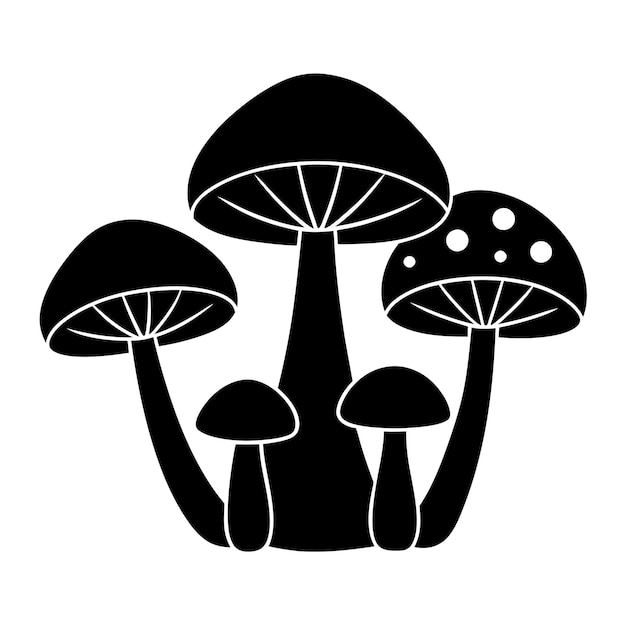Ilustración vectorial de la silueta de un hongo