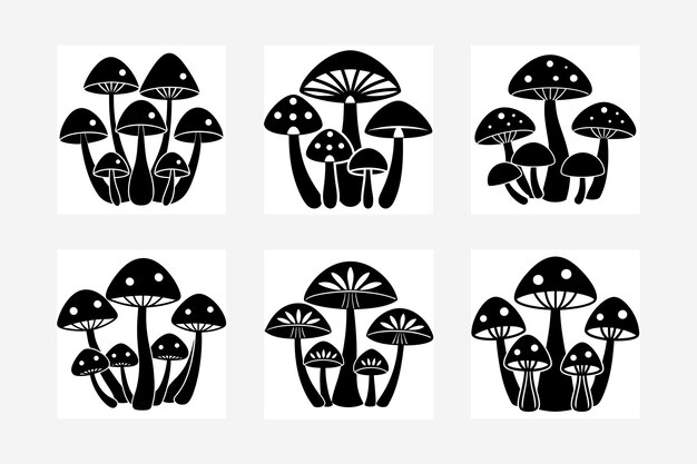 Ilustración vectorial de la silueta de un hongo