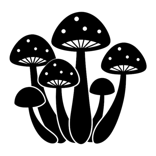 Ilustración vectorial de la silueta de un hongo