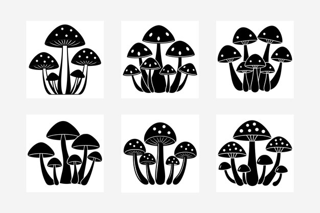 Ilustración vectorial de la silueta de un hongo