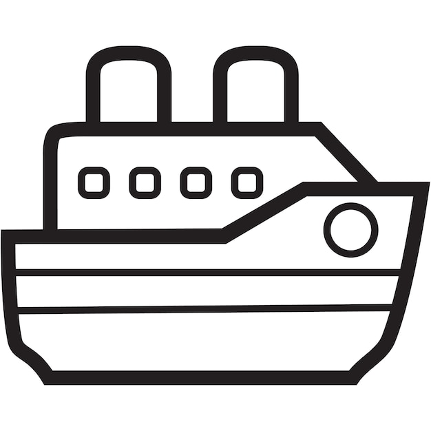 Vector ilustración vectorial de la silueta del icono del barco buque de carga