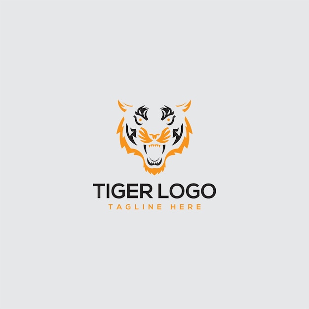 Ilustración vectorial de la silueta del icono de la cabeza del tigre
