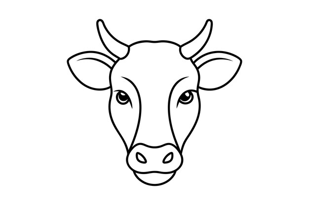 Ilustración vectorial de la silueta del icono de la cabeza de la vaca