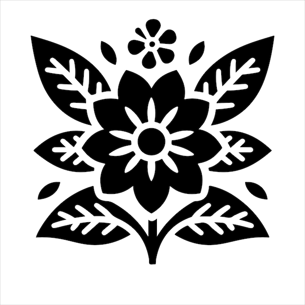 Ilustración vectorial de la silueta del icono de la flor