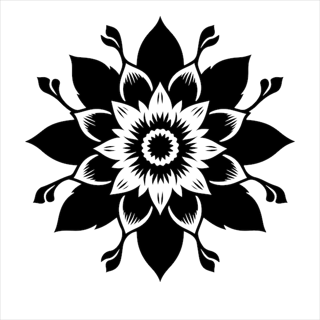 Ilustración vectorial de la silueta del icono de la flor