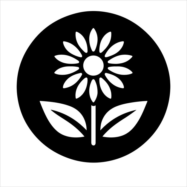 Ilustración vectorial de la silueta del icono de la flor