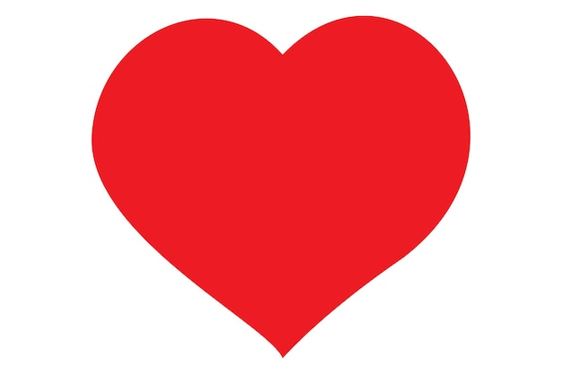 Ilustración vectorial de la silueta del icono en forma de corazón rojo
