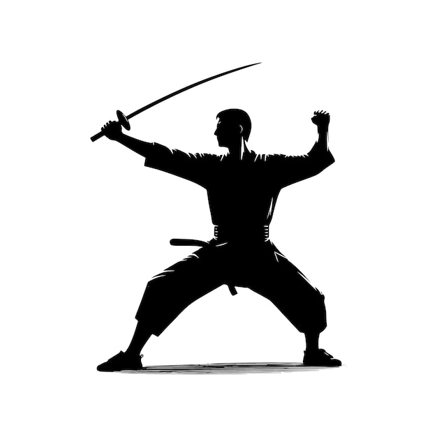 Ilustración vectorial de la silueta del jugador de Arnis