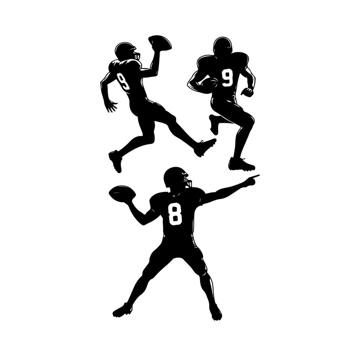 Vector ilustración vectorial de la silueta de un jugador de fútbol