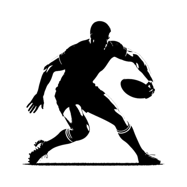 Ilustración vectorial de la silueta del jugador de rugby