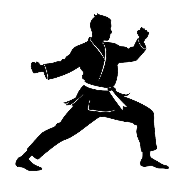 Una ilustración vectorial de la silueta del karate