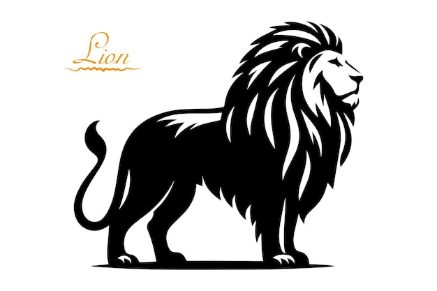 Ilustración vectorial de silueta de león Vector simple Estilo artístico