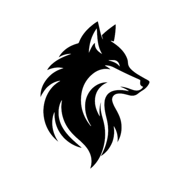 Ilustración vectorial de la silueta del lobo