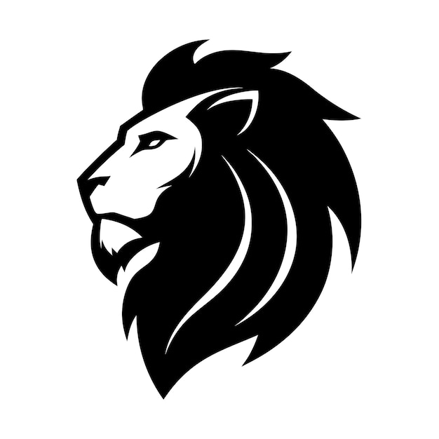 Ilustración vectorial de la silueta del logotipo de la cabeza de león
