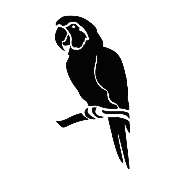 Ilustración vectorial de la silueta de un loro
