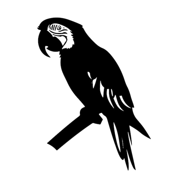 Ilustración vectorial de la silueta de un loro