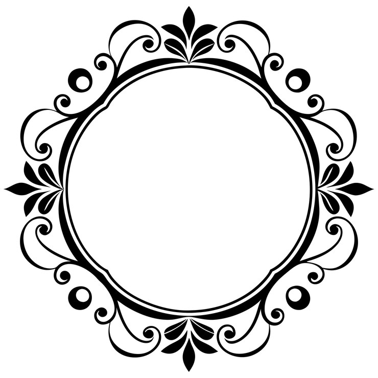Vector ilustración vectorial de la silueta del marco ornamental caligráfico