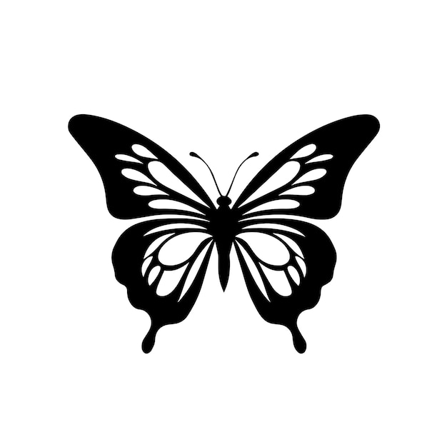 Ilustración vectorial de la silueta de la mariposa Icono y signo de la silhueta de la Mariposa
