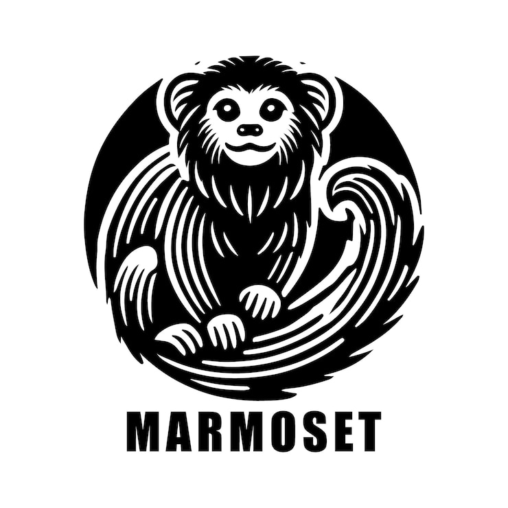 Vector ilustración vectorial de silueta de marmoseta perfecta para diseños de vida silvestre