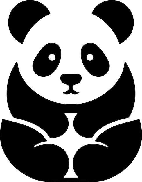 Ilustración vectorial de la silueta mínima del panda