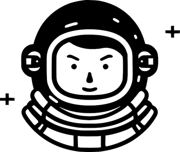 Ilustración vectorial de la silueta minimalista y simple del astronauta