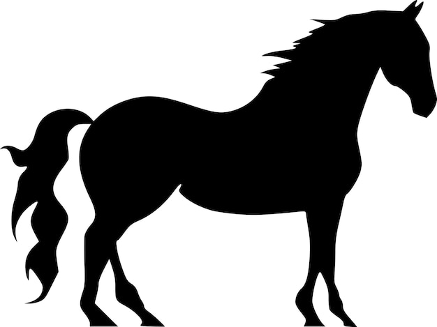 Vector ilustración vectorial de la silueta minimalista y simple del caballo