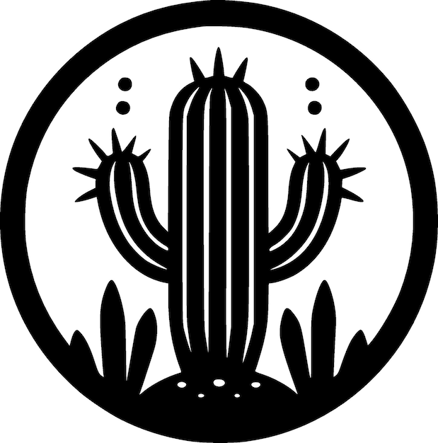 Vector ilustración vectorial de la silueta minimalista y simple del cactus