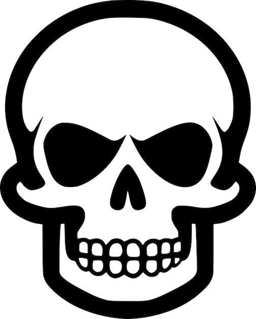 Vector ilustración vectorial de la silueta minimalista y simple de la calavera