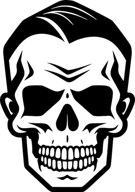 Vector ilustración vectorial de la silueta minimalista y simple de la calavera